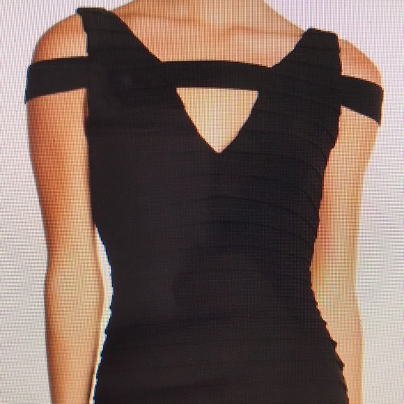 V-Neck Banded Bodycon Dress - Picture 3 of 4